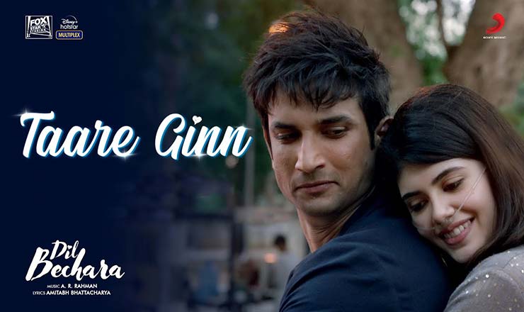 Taare Ginn Lyrics in Hindi from Dil Bechara